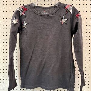 Crewcuts Girls Charcoal plaid Star Tee L 10/11